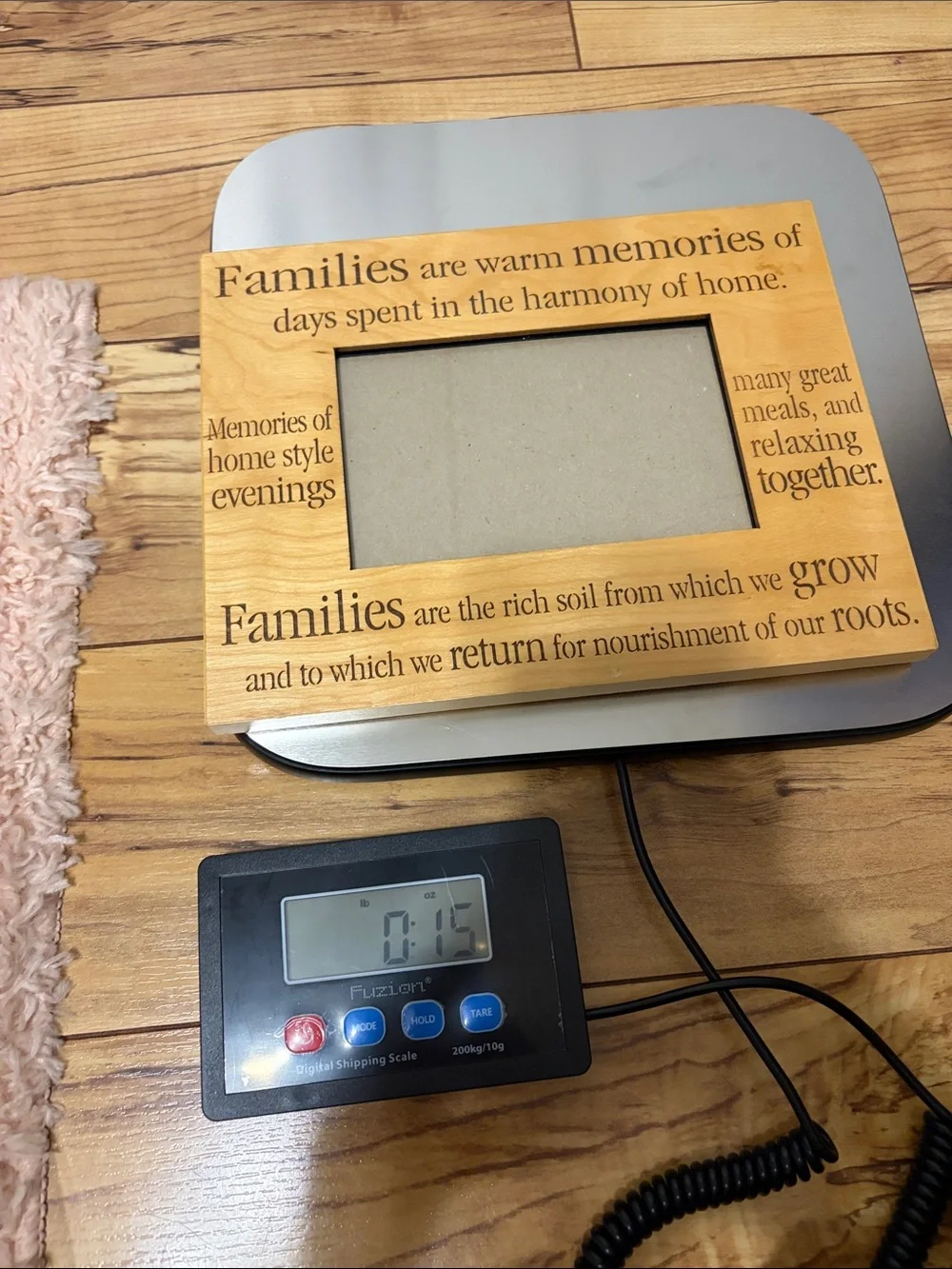 90’s Vintage “Families” wooden picture frame 3.5x5.5” opening